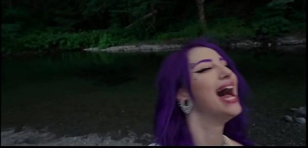  Hot Young Purple Haired Pierced Teen Val Steele Outdoor Fuck To Escape Coronavirus Lockdown POV